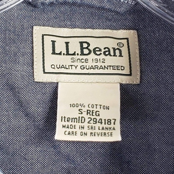 LL Bean Guide Shirt Men's Small Blue Plaid Cotton Outdoor Camping - Picture 8 of 9